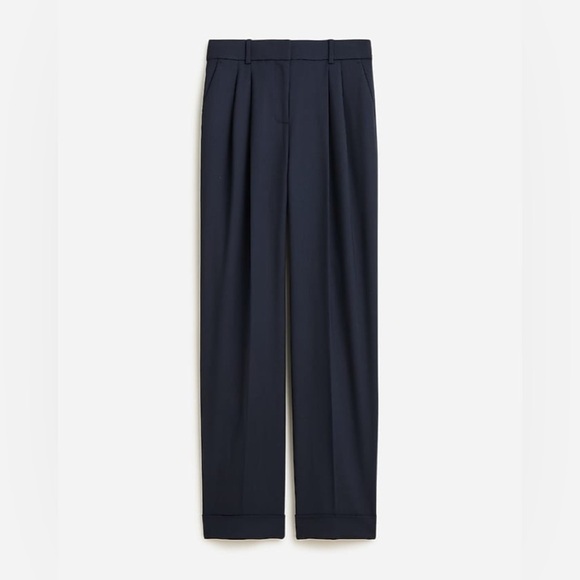 J Crew Wide leg essential pant in Italian city wool blend BT496 Size 12 Blue - Picture 3 of 6